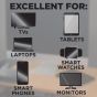 Use on tvs, laptops, tablets and phones